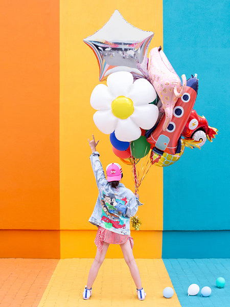PartyDeco Folienballon Gänseblümchen – Gelb – 97 × 103 cm – 1 Stk