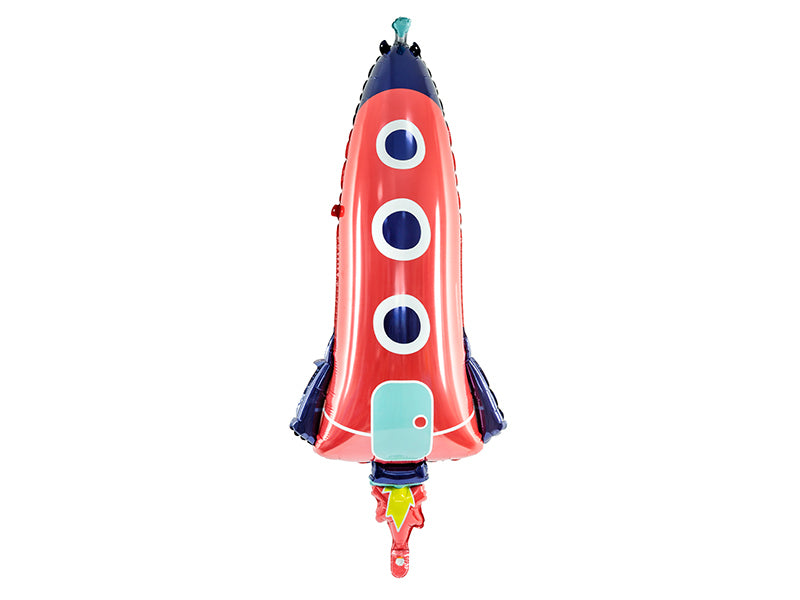 PartyDeco Folienballon Rakete – mehrfarbig – 44 × 115 cm – Folie – 1 Stk