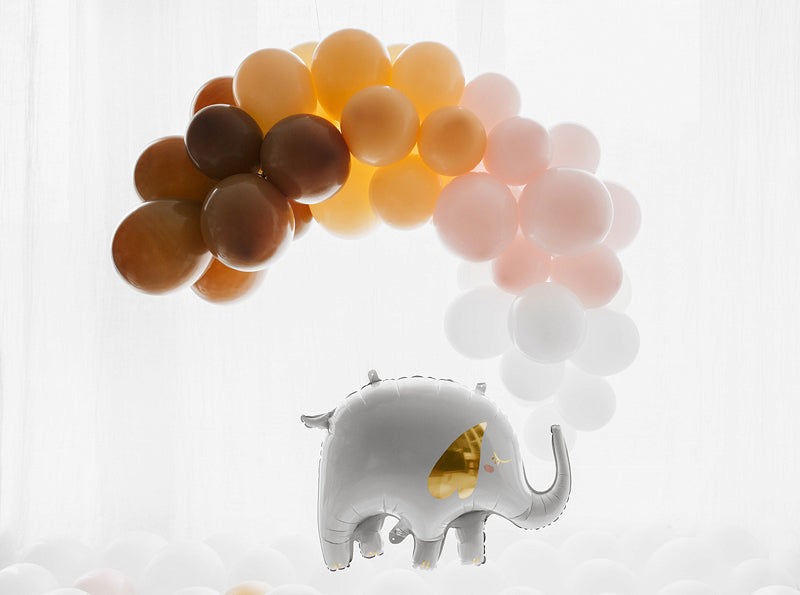 PartyDeco Folienballon Elefant – Weiss – 83 × 58 cm – 1 Stk