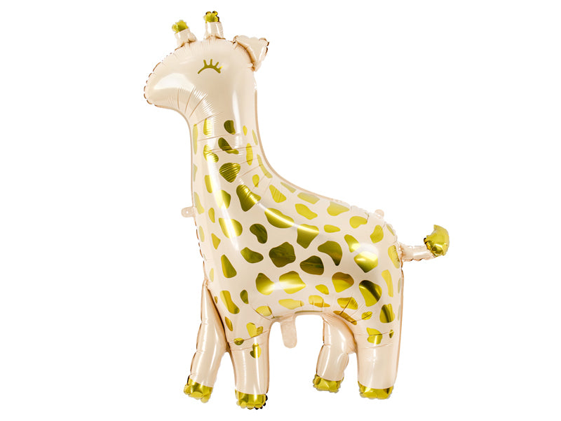 PartyDeco Folienballon Giraffe – Beige/Gold – 100 × 120 cm – 1 Stk