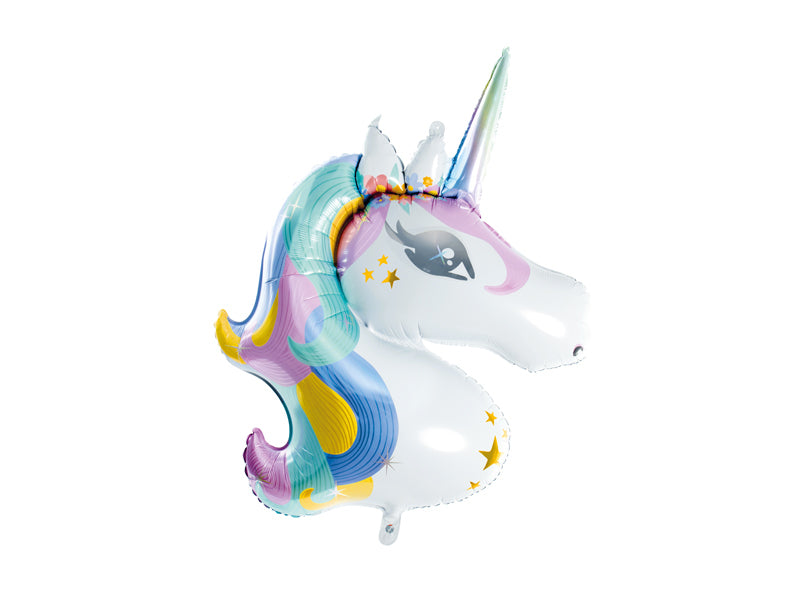 PartyDeco Folienballon Einhorn – mehrfarbig – 73 × 90 cm – 1 Stk
