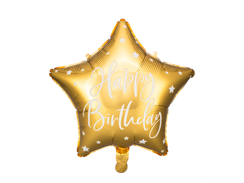 PartyDeco Folienballon Stern – Gold – Ø 40 cm – Folie – 1 Stk – Heliumfähig