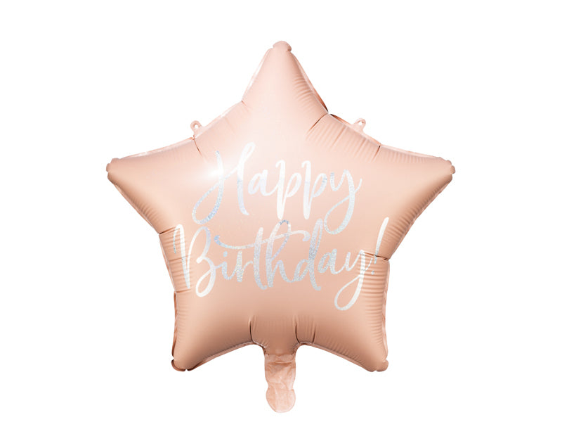 PartyDeco Folienballon Stern – Rosa – Ø 40 cm – Folie – 1 Stk