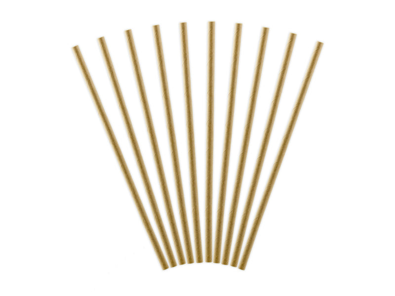 PartyDeco Papierstrohhalme, 19,5 cm, braun – 10 Stk.