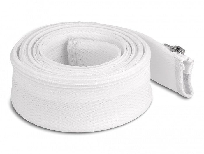 DeLOCK Kabelschlauch – Ø 50 mm – 2 m – Polyester – Weiss, Reissverschluss