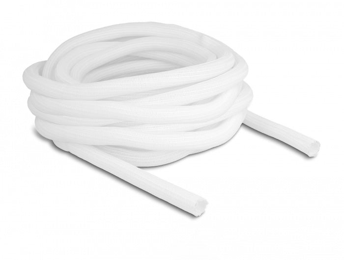 DeLOCK Kabelschlauch, Ø 16 mm × 10 m, wiederverwendbar, selbstschliessend, hitzebeständig – weiss
