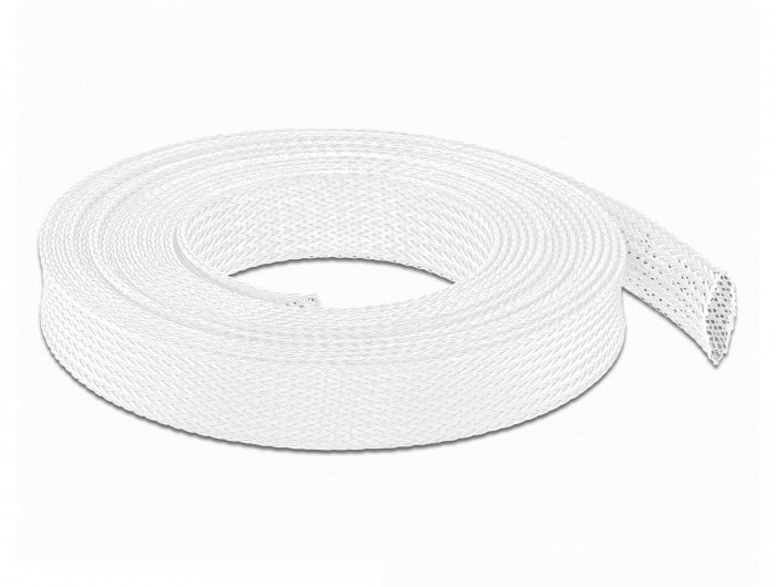 DeLOCK Kabelschlauch – Ø 14–30 mm – 10 m – Polyester – Weiss