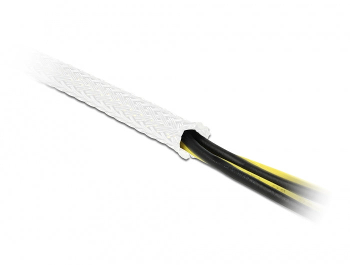 DeLOCK Kabelschlauch – Ø 14–30 mm – 10 m – Polyester – Weiss