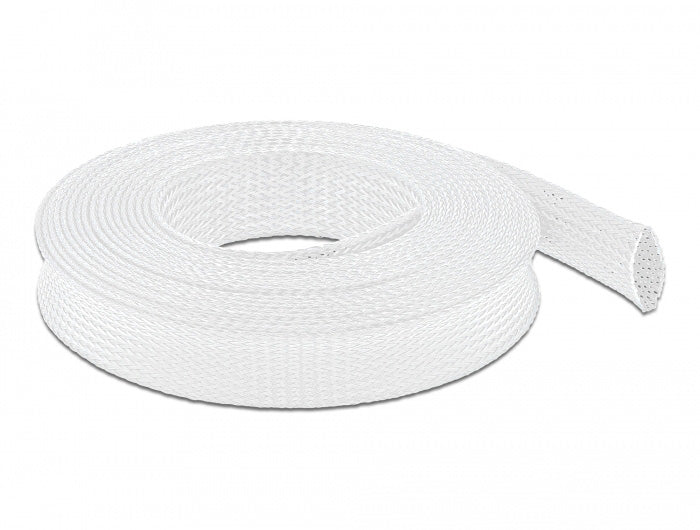 DeLOCK Kabelschlauch – Ø 25 mm – 10 m – Polyester – Weiss, zuschneidbar