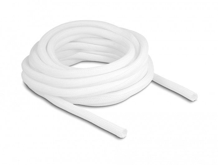 DeLOCK Kabelschlauch – Ø 9 mm – 10 m – Polyester – Weiss, zuschneidbar