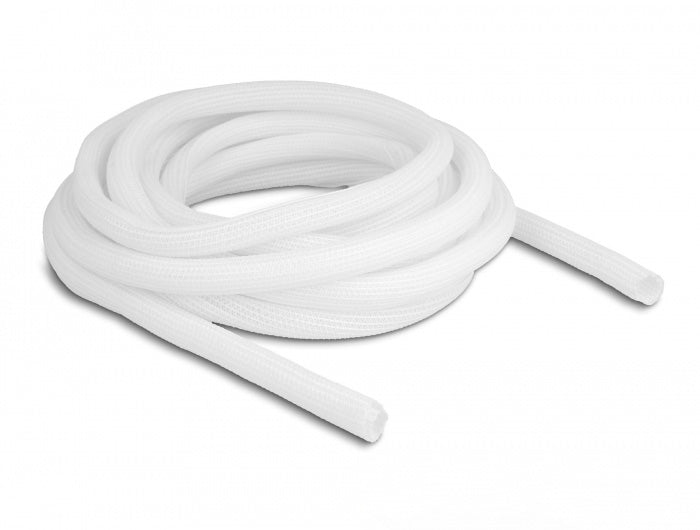 DeLOCK Kabelschlauch, Ø 13 mm, 5 m, selbstschliessend, schneidbar, hitzebeständig – weiss