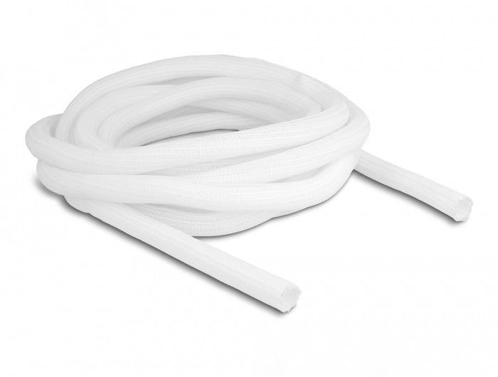 DeLOCK Kabelschlauch Ø 16 mm × 5 m, selbstschliessend, zuschneidbar – weiss