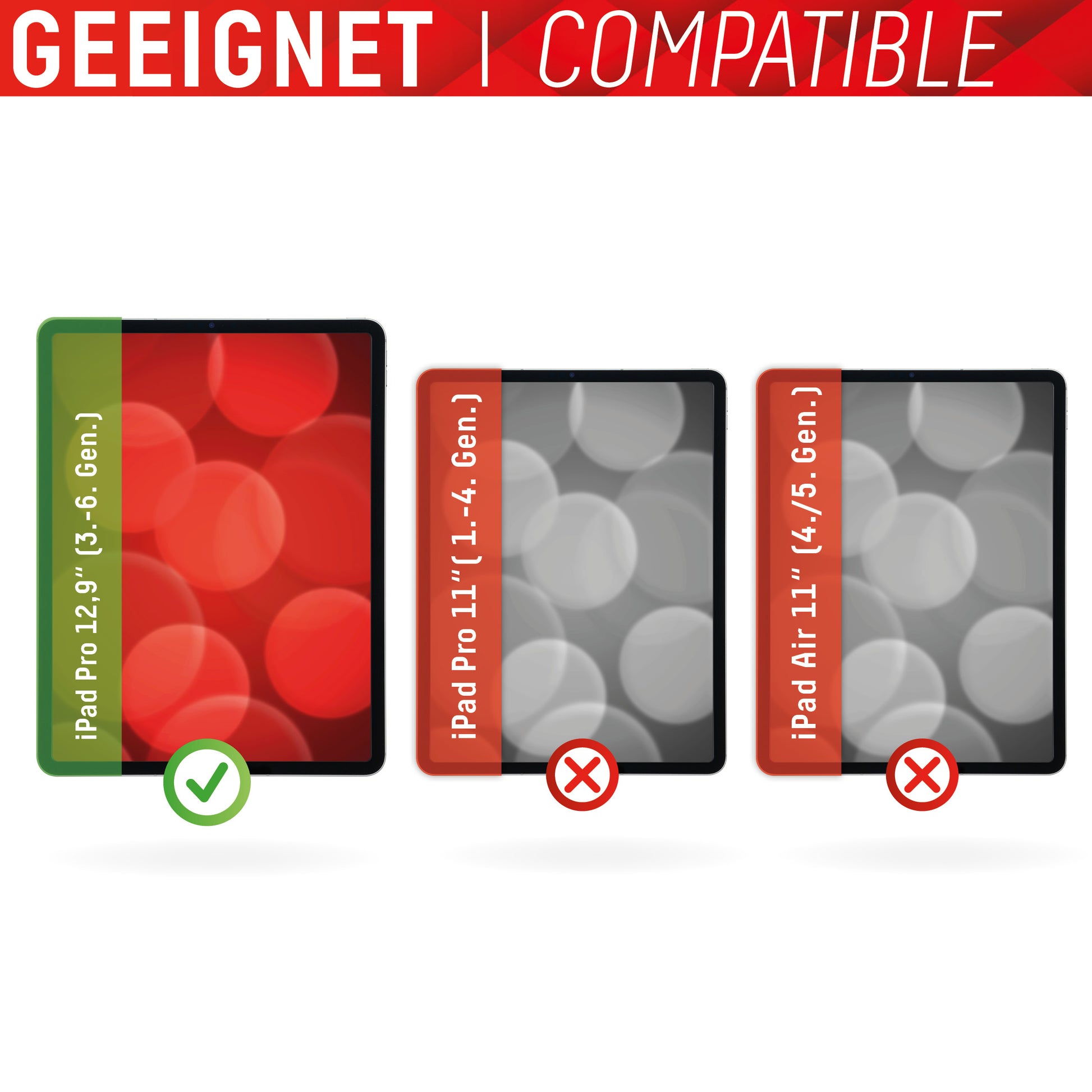 Displex Panzerglas für iPad Pro 12,9" (3.–6. Gen.) – 9H, Anti-Fingerprint