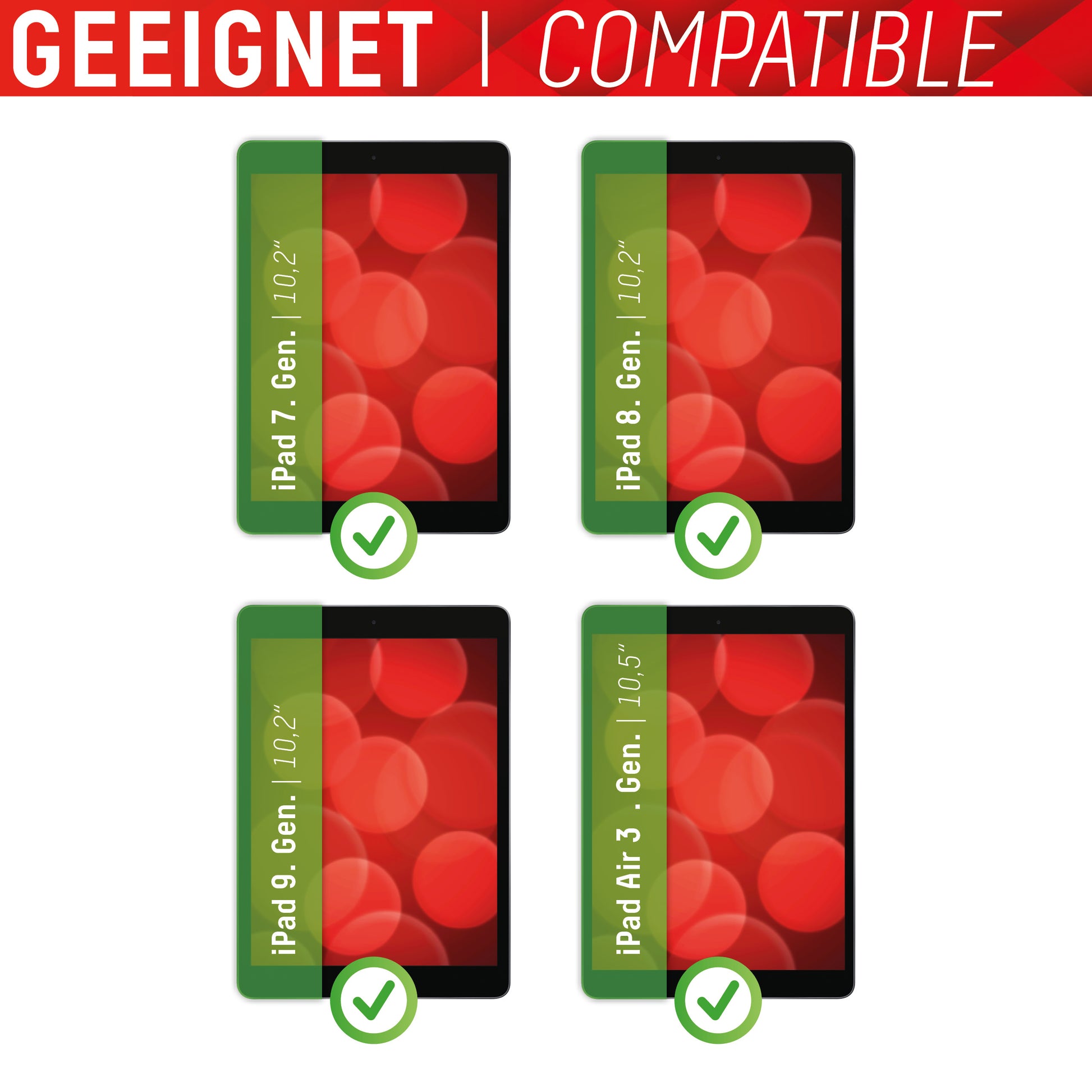 Displex Panzerglas für iPad 10,5" (7.–9. Gen.) und iPad Air 10,5" (3. Gen.) – 9H, Anti-Fingerprint