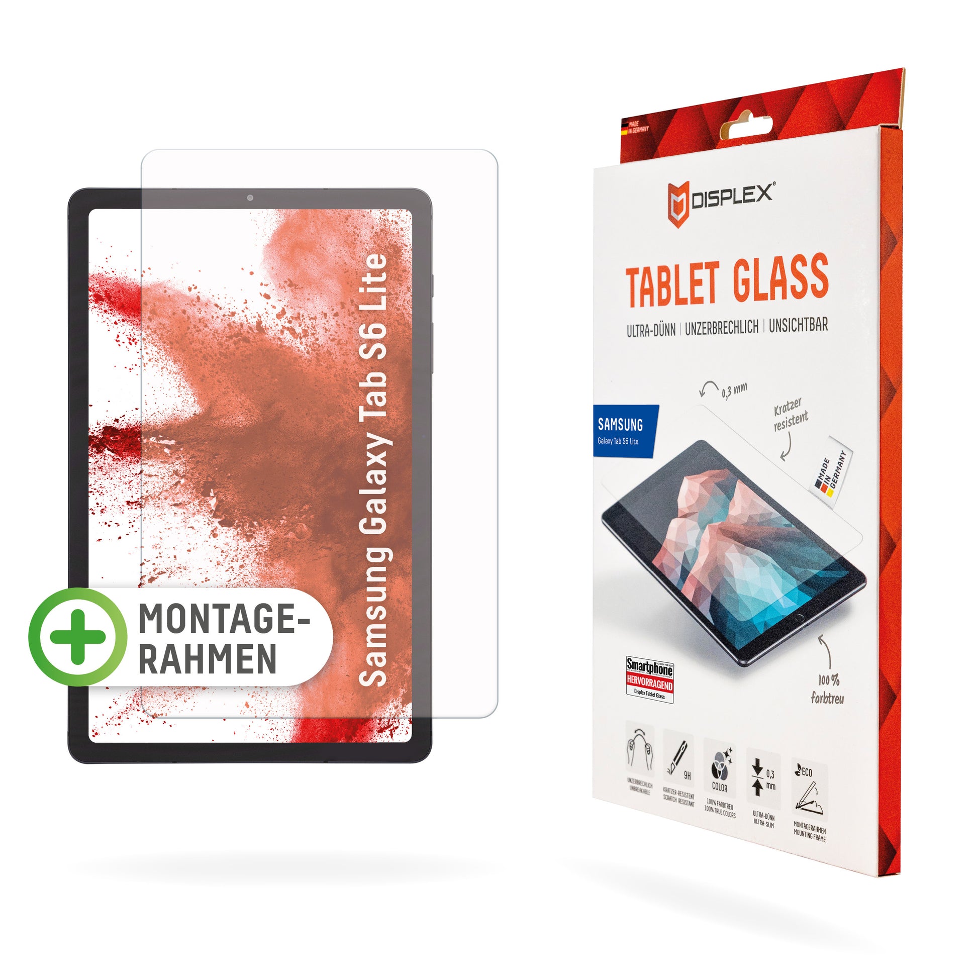 Displex Panzerglas für Samsung Galaxy Tab S6 Lite 10,4" – 9H, Anti-Fingerprint
