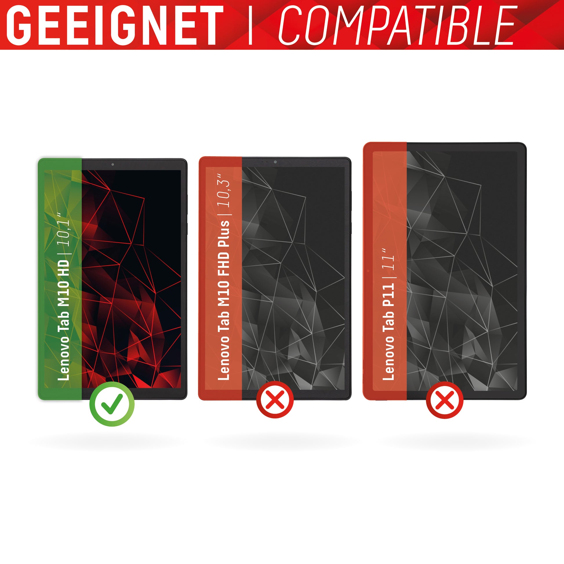 Displex Panzerglas für Lenovo Tab M10 HD 10,1" – 9H, Anti-Fingerprint