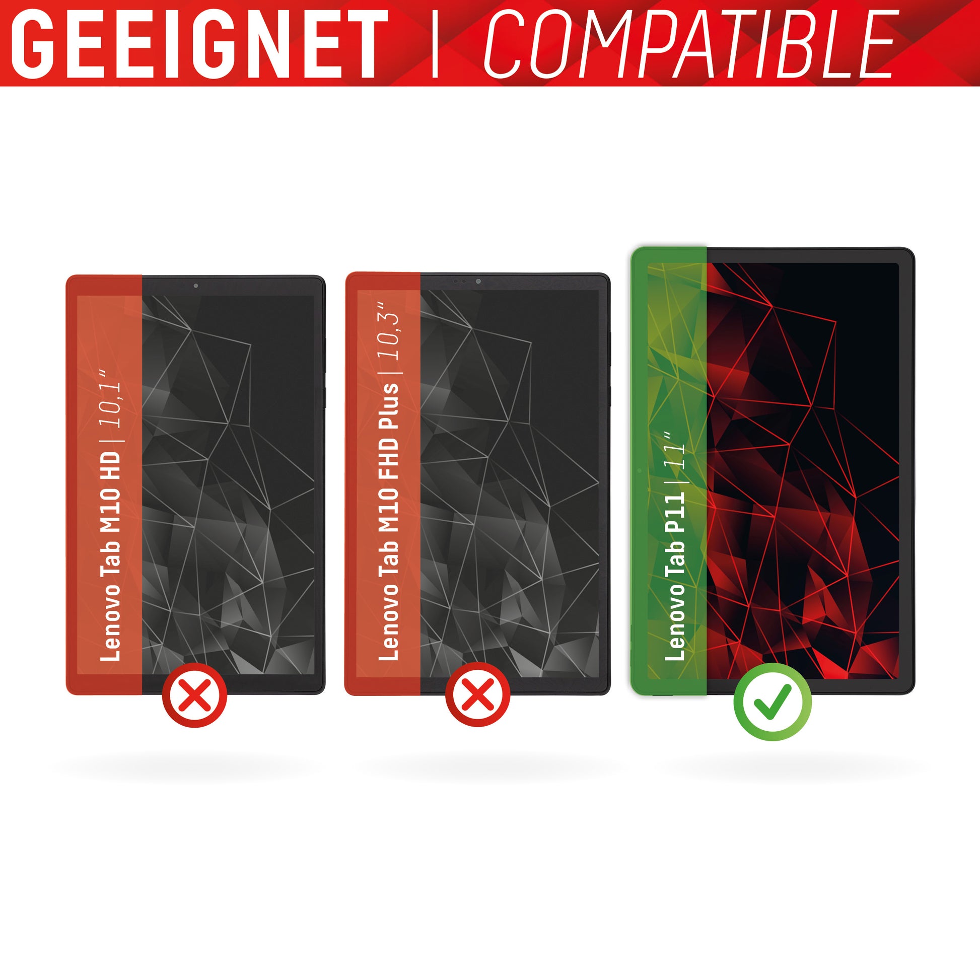 Displex Panzerglas für Lenovo Tab P11 11" – 9H, Anti-Fingerprint
