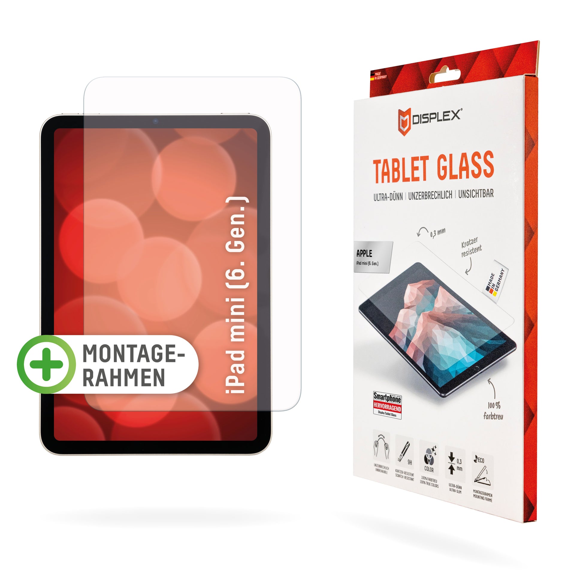 Displex Panzerglas für iPad mini 8,3" (6. Gen.) – 9H, Anti-Fingerprint