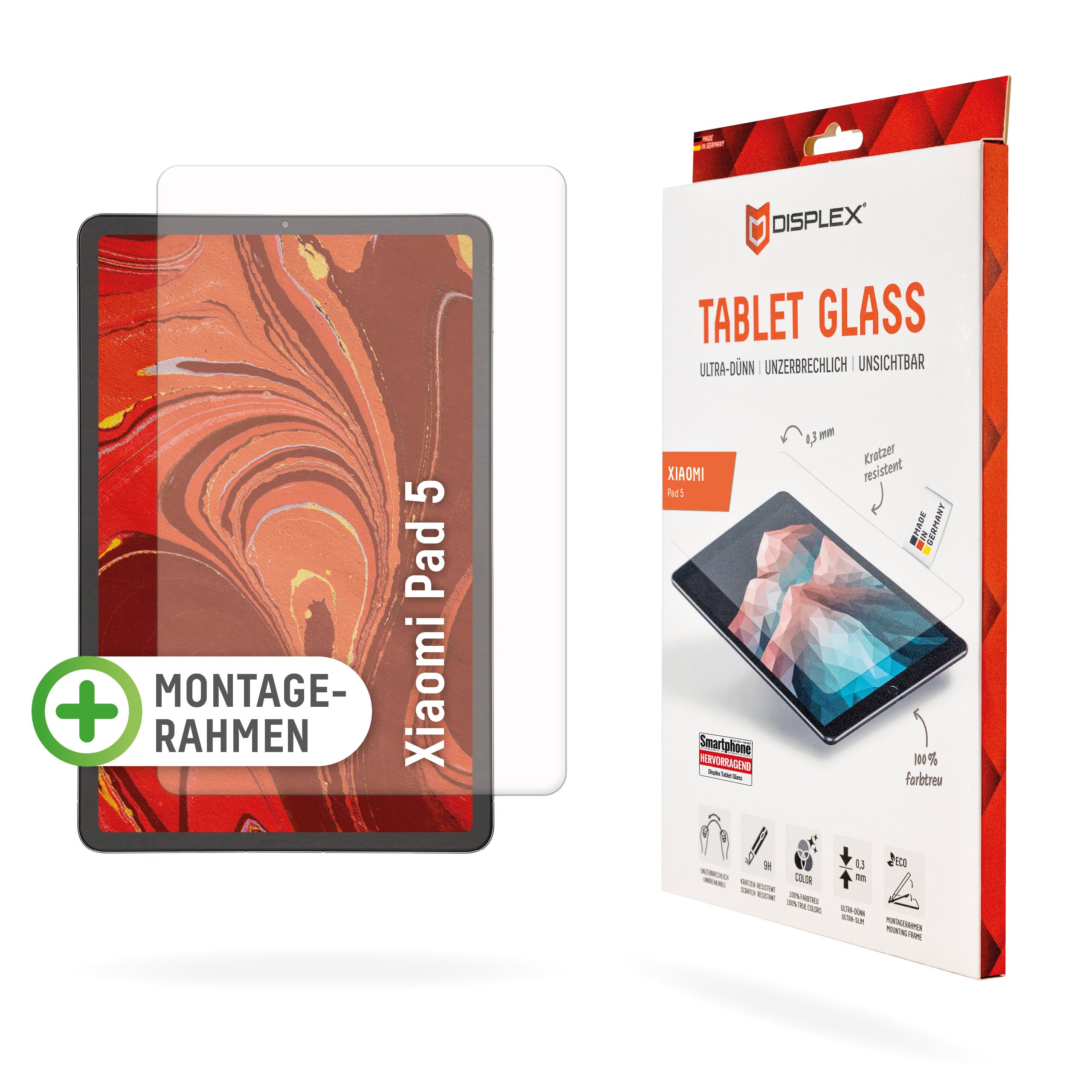 Displex Panzerglas für Xiaomi Pad5 11" – 9H, Anti-Fingerprint