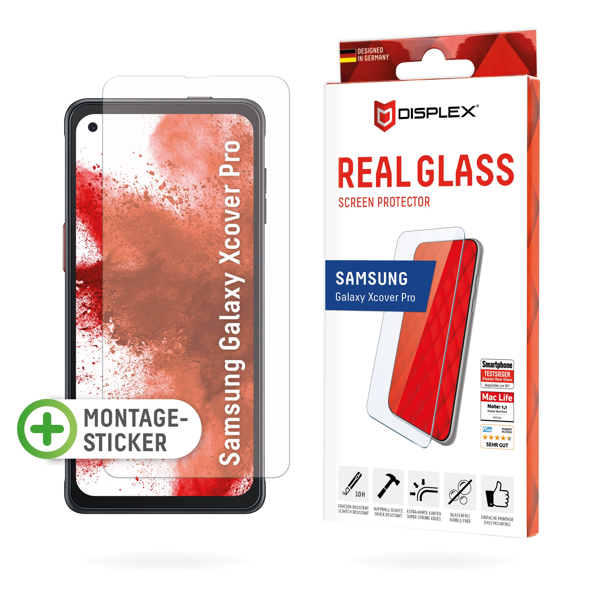 Displex Displayschutz (Panzerglas), 10H – für Xcover Pro