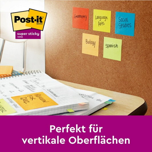 3M Post-it Super Sticky Haftnotizen – 127×76 mm – sortiert, 16×90 Blatt, PEFC