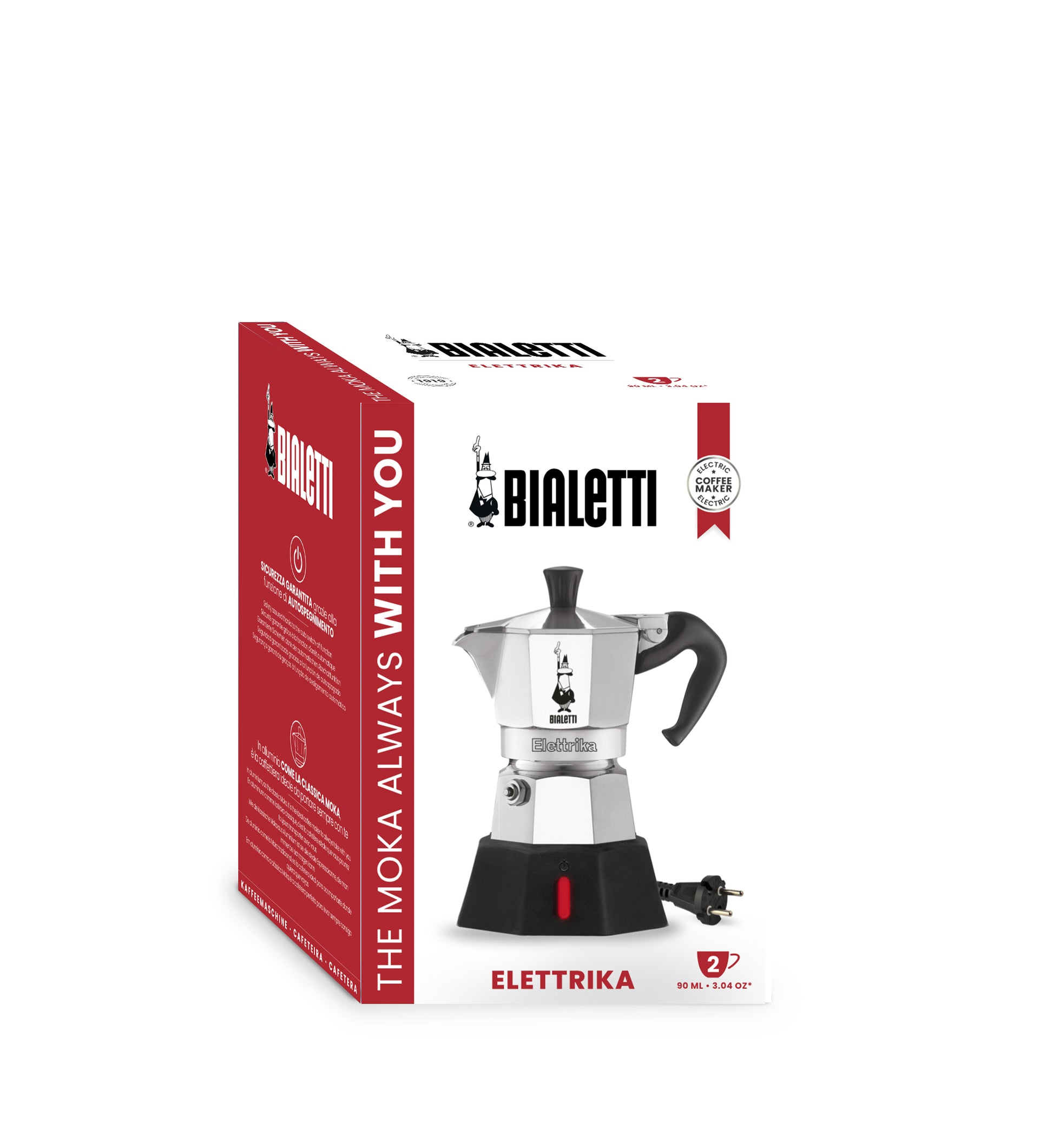 Bialetti Elettrika Espressomaschine (Siebträger) – 0,1 l, Aluminium/Schwarz, 12×19×13 cm