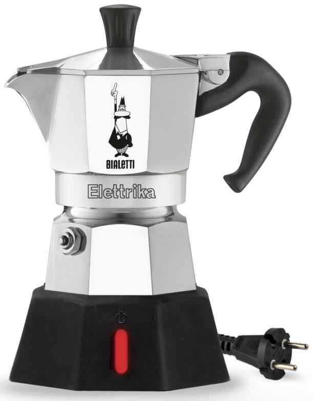 Bialetti Elettrika Espressomaschine (Siebträger) – 0,1 l, Aluminium/Schwarz, 12×19×13 cm