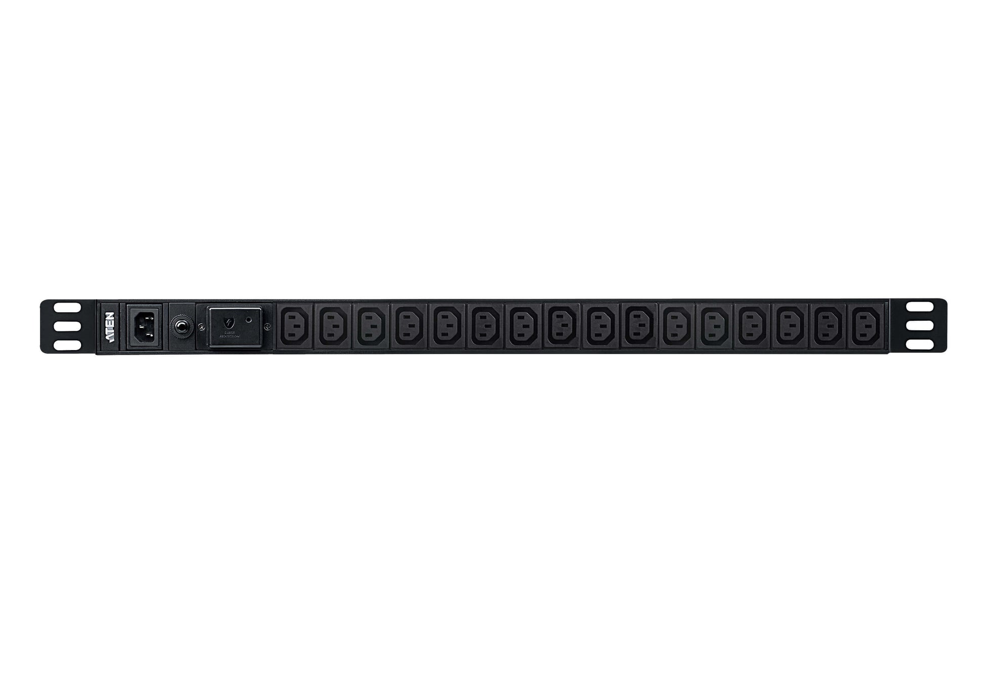 ATEN PE0116SG – Rack-PDU Basic, 16× IEC C13, 10 A, IEC C14 Stecker, 0U vertikal, mit Überspannungsschutz