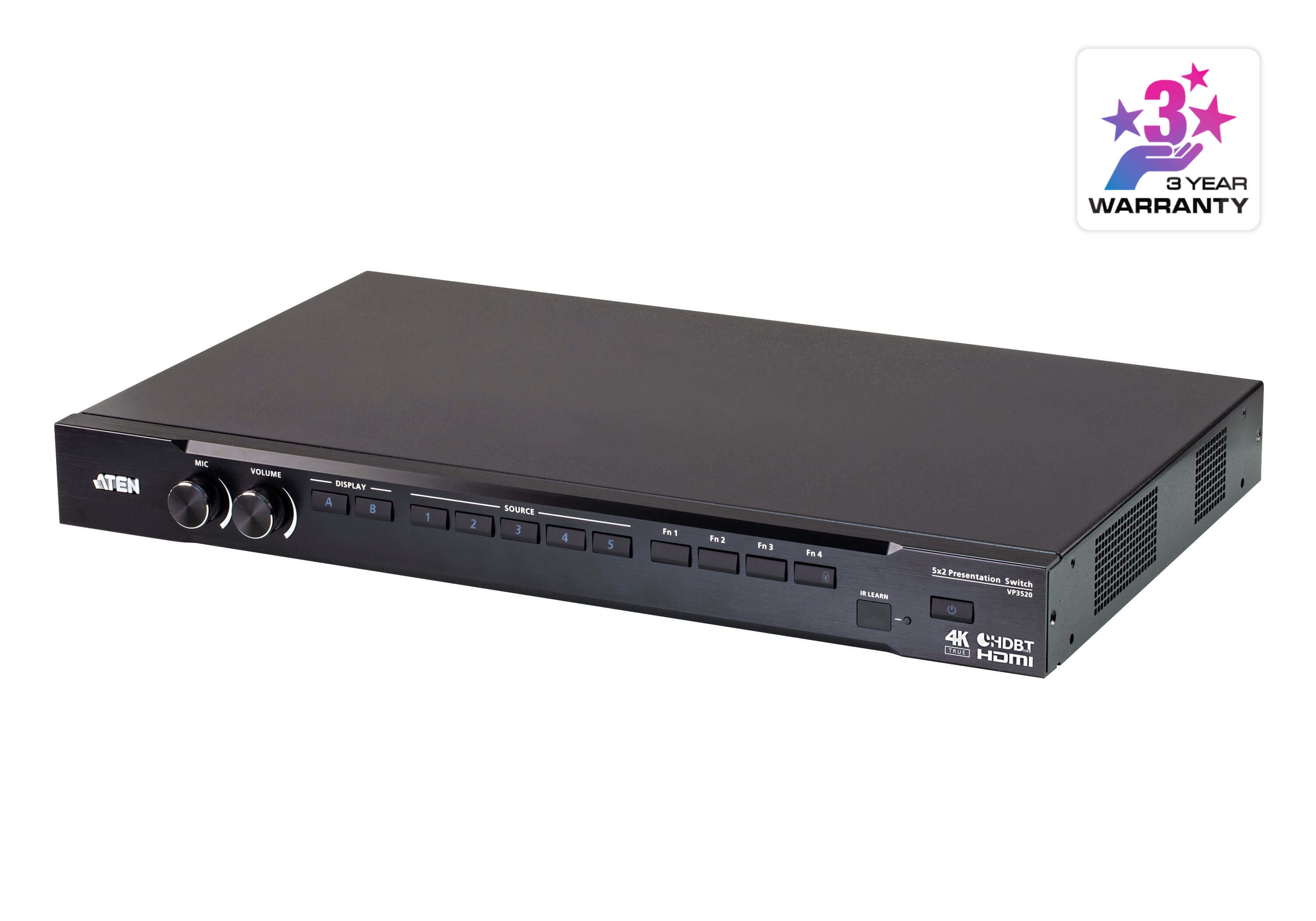 ATEN VP3520 – 5×2 HDMI-Matrix, 4K60, RS-232/Ethernet, Fernbedienung