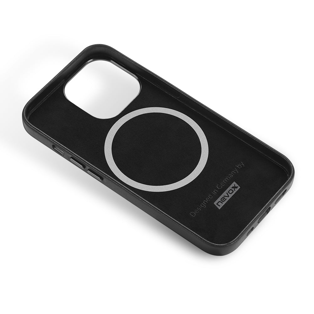 Nevox – Backcover StyleShell – für Apple iPhone 16 Pro – schwarz – Leder
