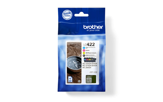 Brother Tintenpatronen-Multipack LC422VALDR, CMYK, 4er-Pack – für MFC-J5340DW, MFC-J5740DW, MFC-J6540DW und andere