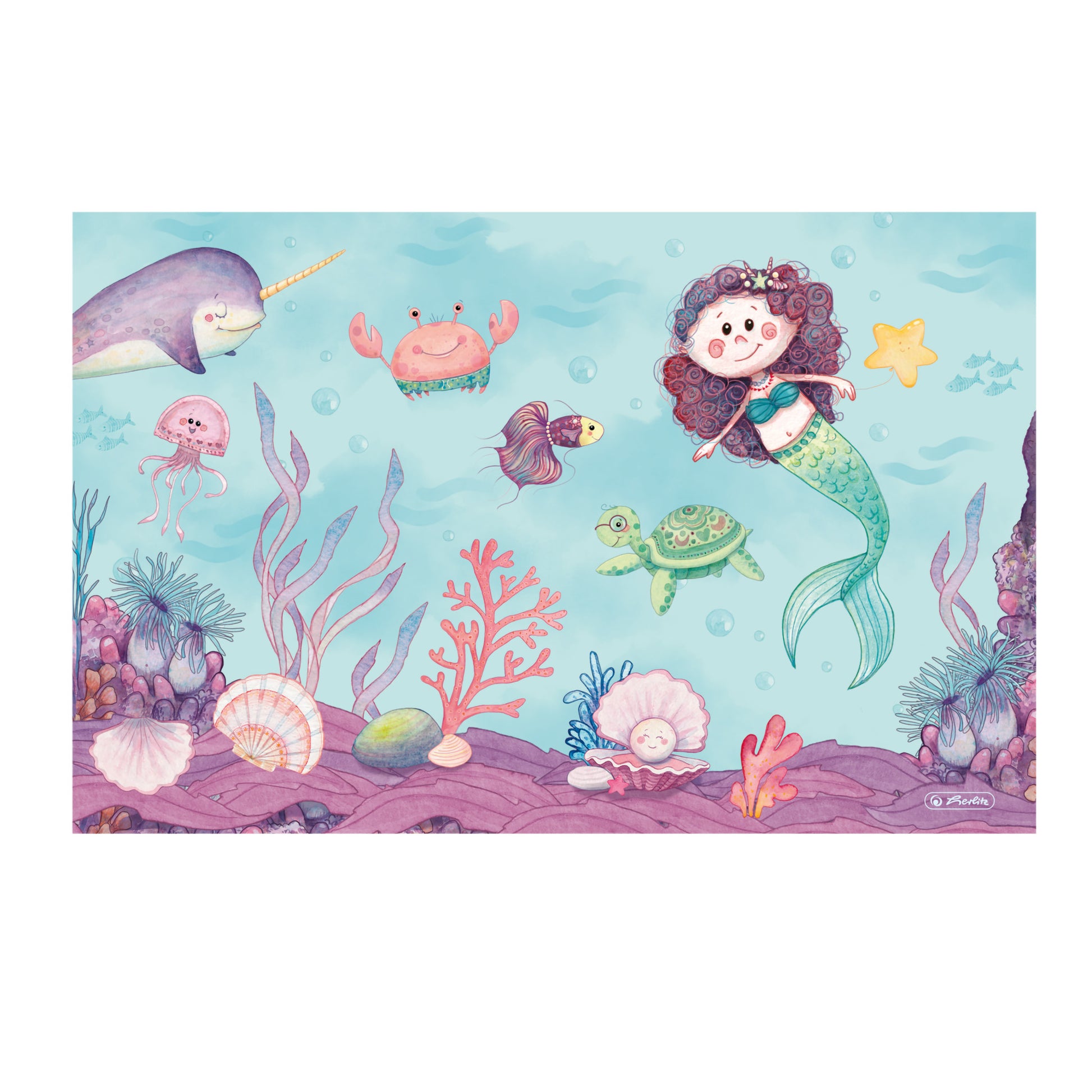 Herlitz Schreibunterlage – Mermaid – 480 × 310 mm – Karton, ohne Weichmacher