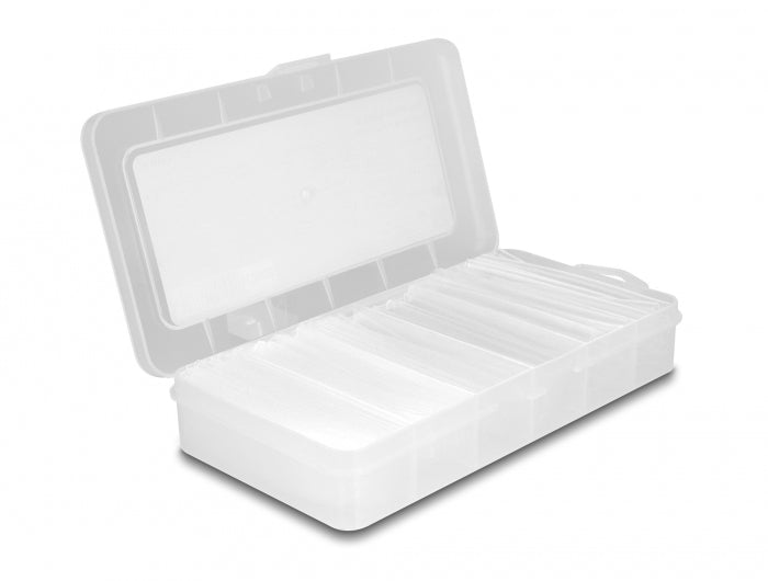 DeLOCK Schrumpfschlauch-Set, 100 Stk., Ø 10 mm, 10 cm – transparent