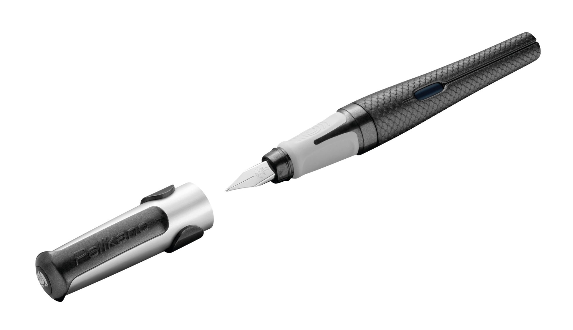 Pelikano Dark Legend – Federspitze M – für Rechtshänder – Schwarz, Blau – Patronen