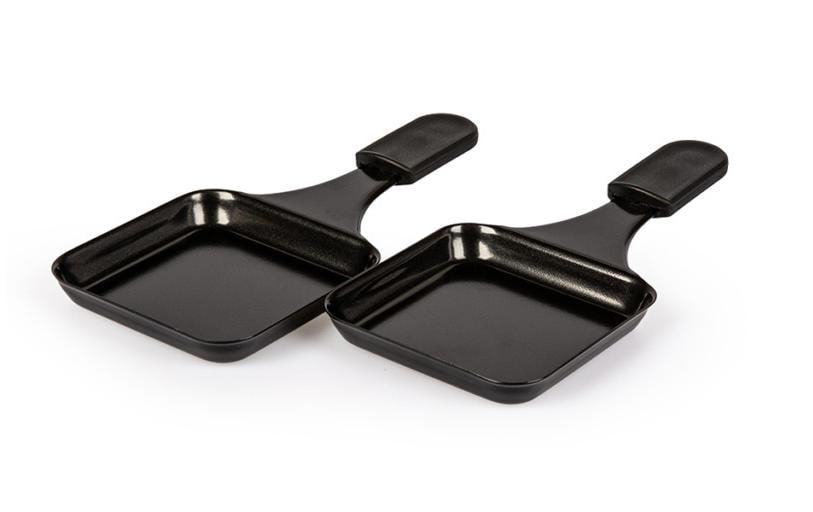 Stöckli Pfännchen-Set – 9 × 9 × 1,4 cm, Anthrazit, 2 Stk. – für CHEESEmax 2/4/6