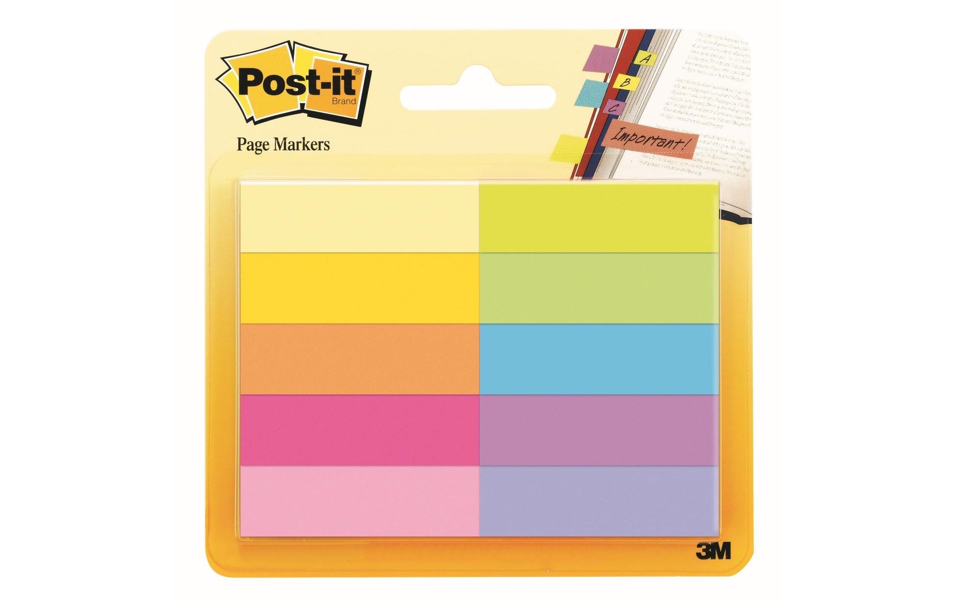 Post-it Seitenmarker – 12,7×44,4 mm – sortiert, 50 Stück, recyclingfähig
