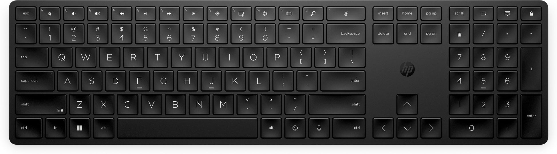 HP 455 Programmierbare Wireless Tastatur – Membran – 2,4 GHz – Schwarz