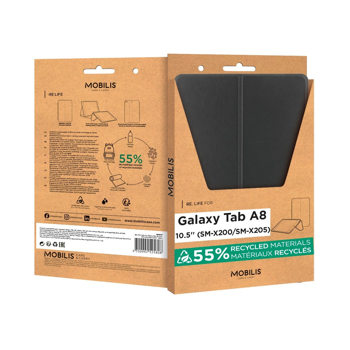 Mobilis Tablet-Hülle für Samsung Galaxy Tab A8 10,5" (SM‑X200/SM‑X250) – Schwarz