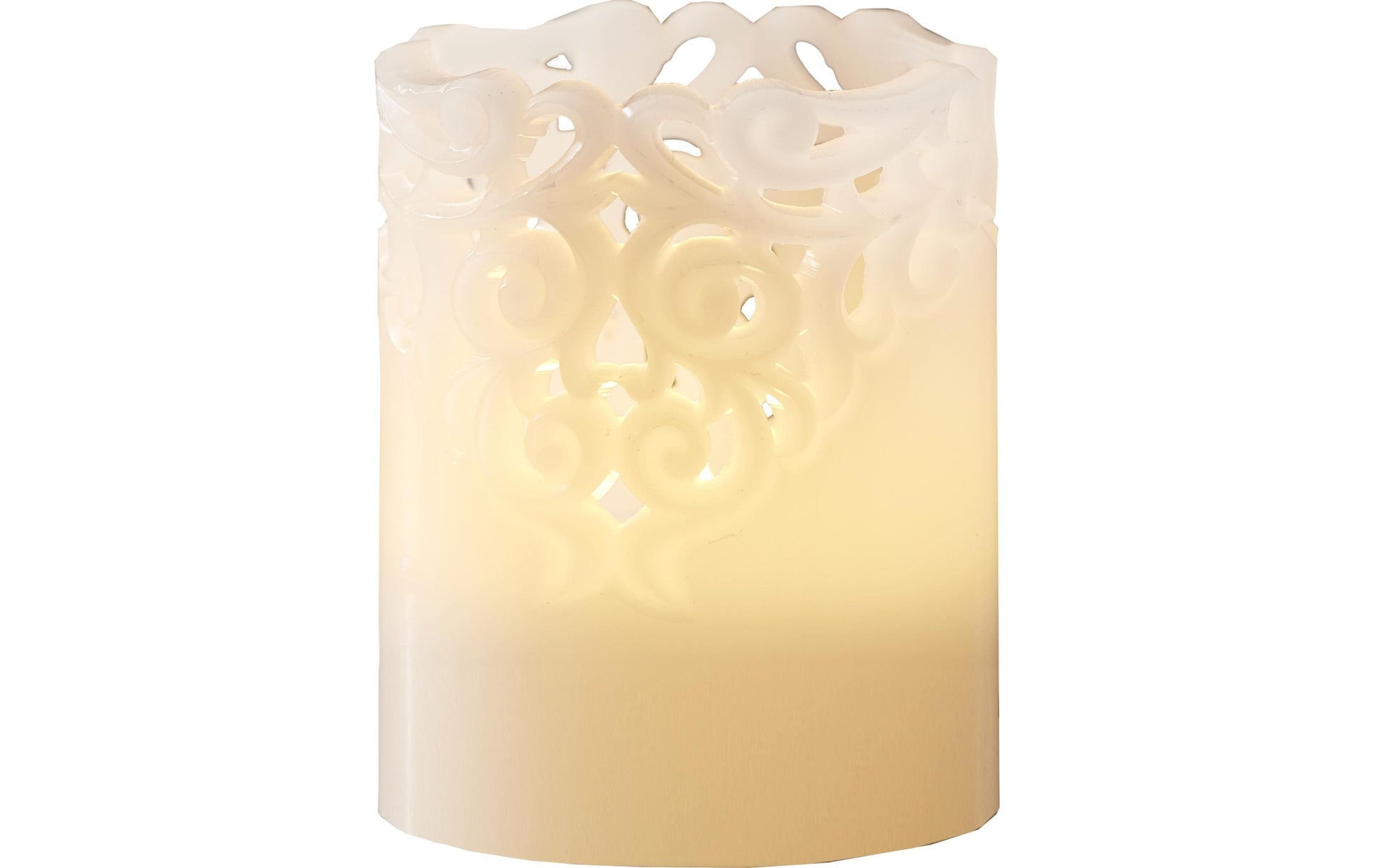 Star Trading LED-Kerze – Ø 8 × 10 cm – Wachs, Weiss, Timer