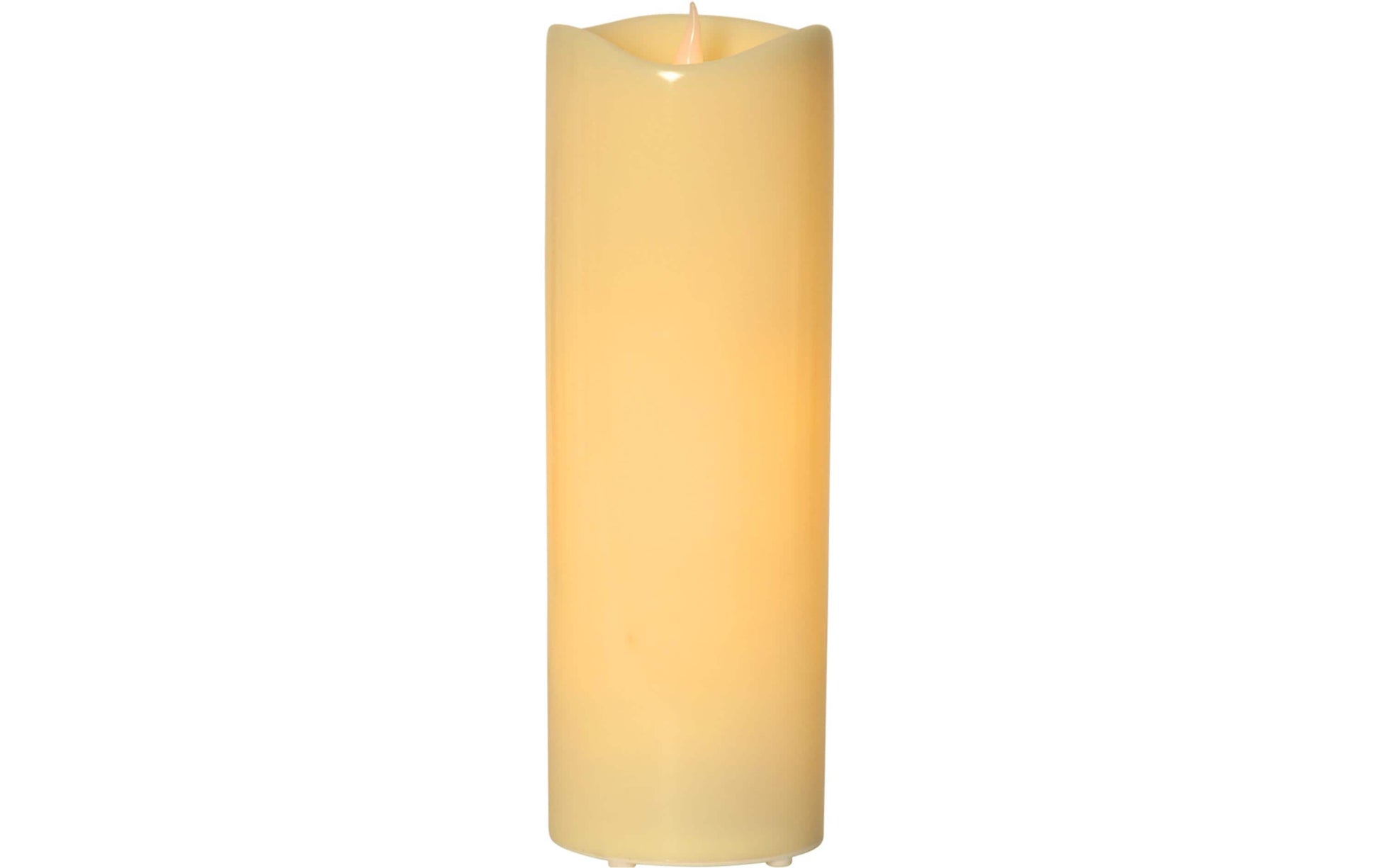 Star Trading LED-Säulenkerze – Batteriebetrieb, Timer 6/18 h, flackernd, max. Laufzeit 300 h, Beige, Kunststoff