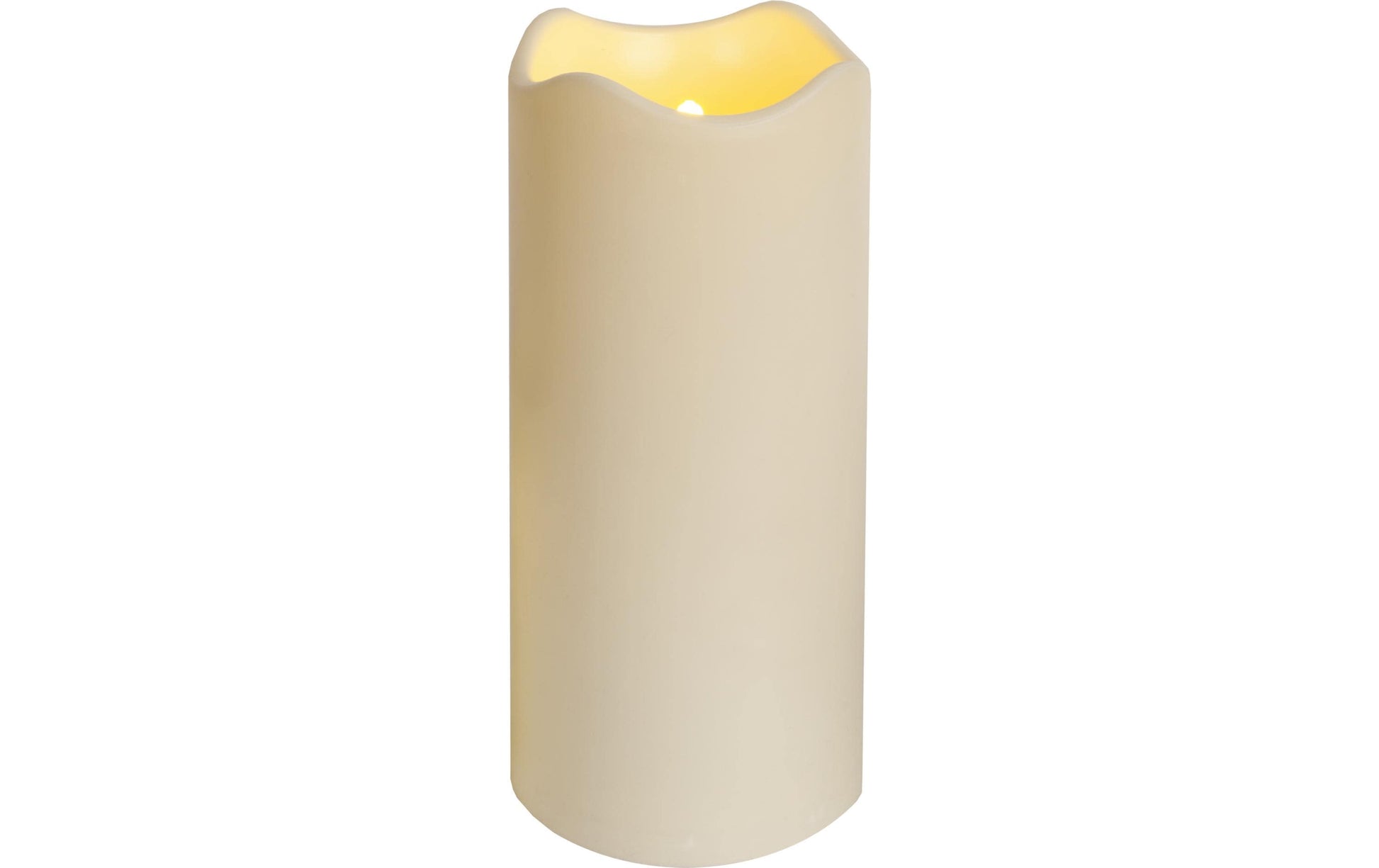 Star Trading LED-Kerze – Ø 10 × 23 cm – Kunststoff, beige – Timer 6/18 h, flackernd, IP44