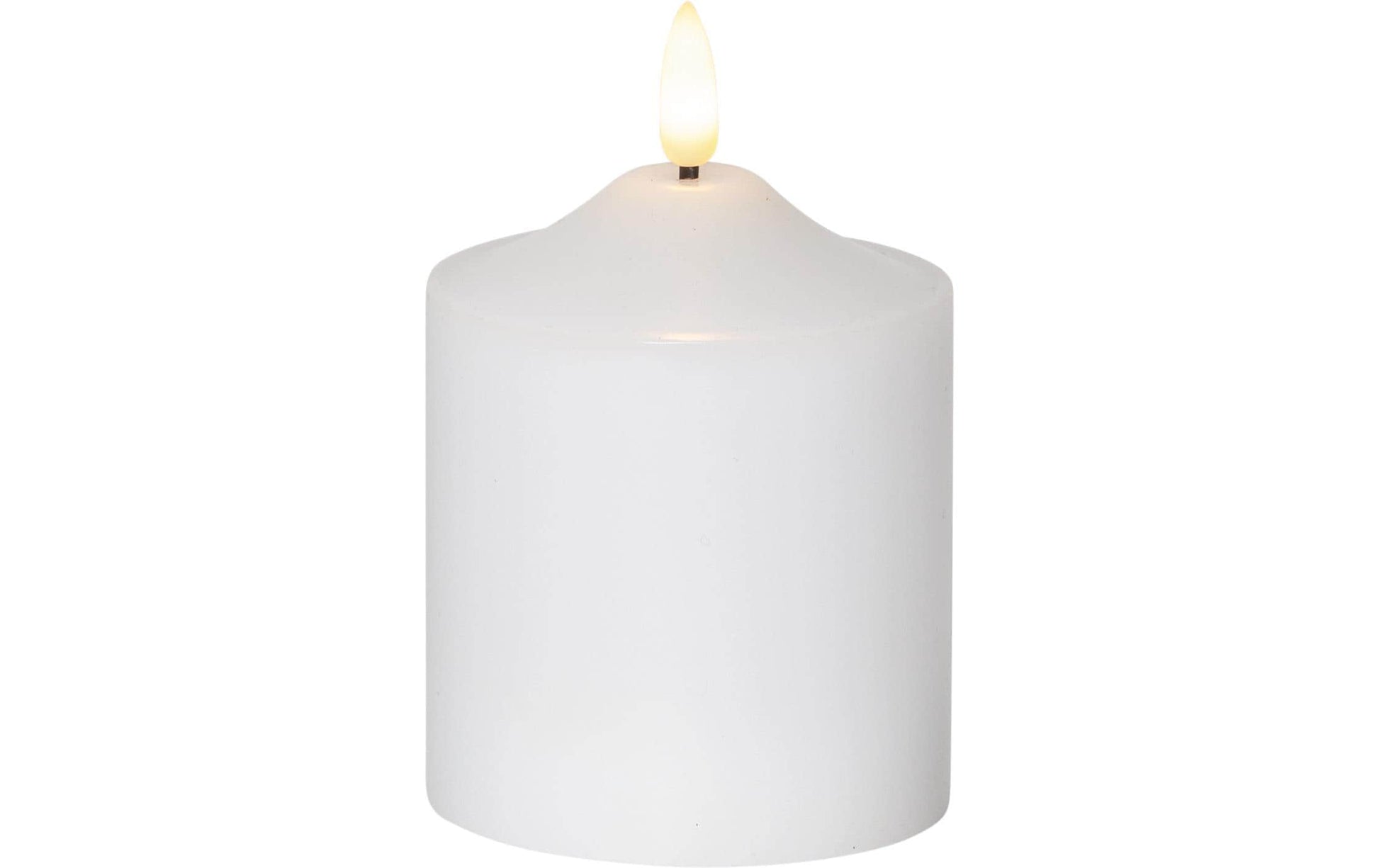 Star Trading LED-Kerze – Ø 7,5 × 12 cm – Wachs, weiss