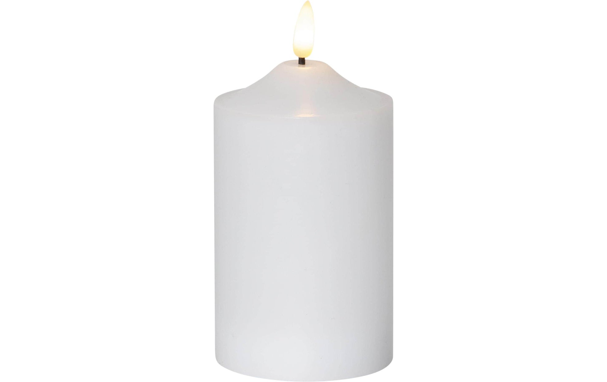 Star Trading LED-Echtwachskerze – Ø 7,5 × 15 cm – Wachs, Weiss