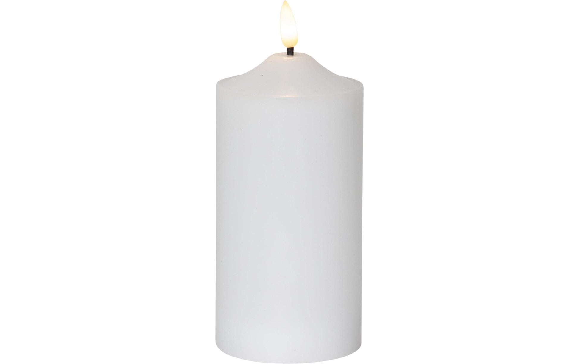 Star Trading LED-Echtwachskerze – Ø 7,5 × 17 cm – Wachs, Weiss, mit Timer