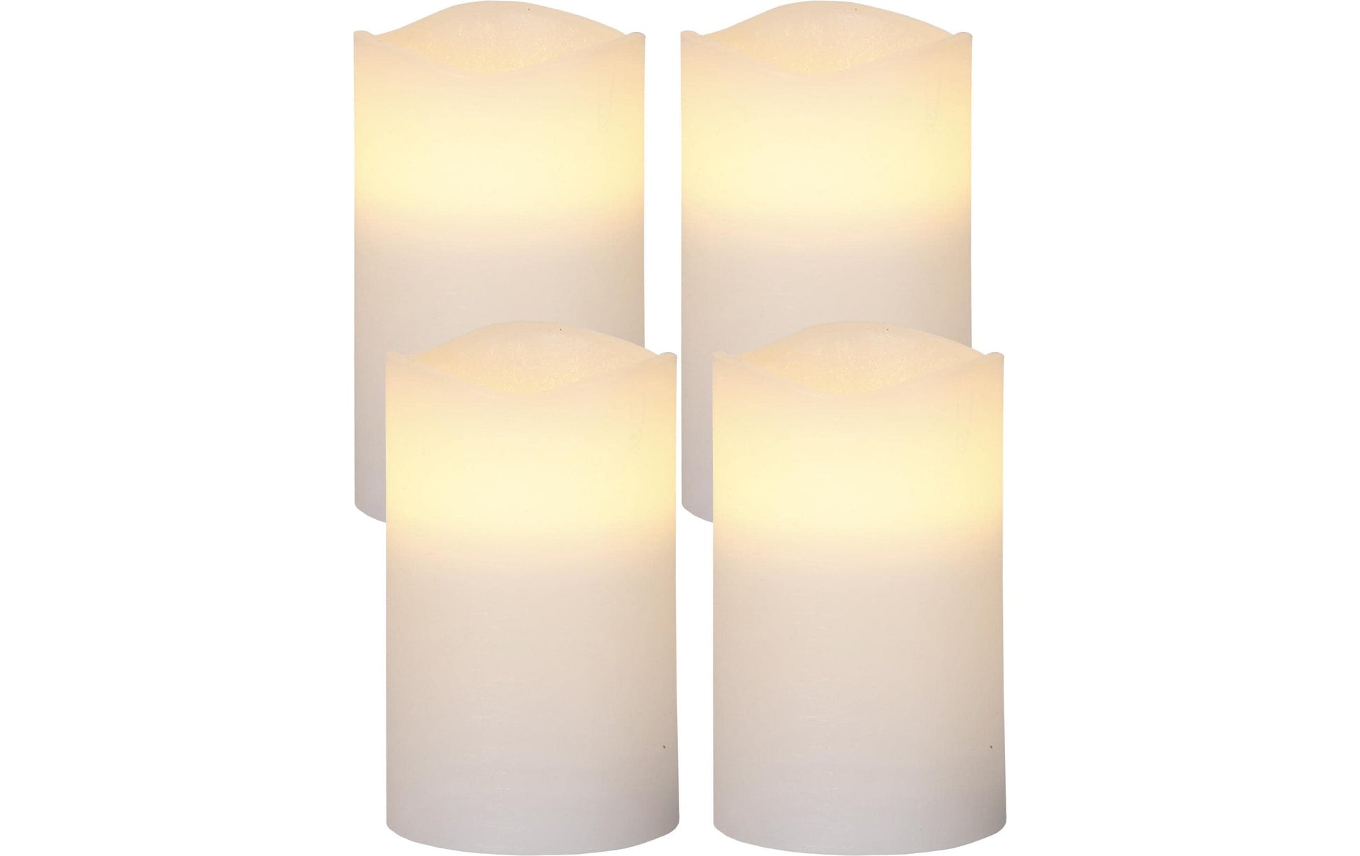 Star Trading LED-Kerze – Ø 7,5 × 12,5 cm – Wachs, Weiss – 4-teilig, Timerfunktion