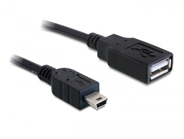 DeLOCK USB-A auf Mini-USB-B Kabel – USB 2.0 (480 Mbit/s) – 0,5 m – Schwarz