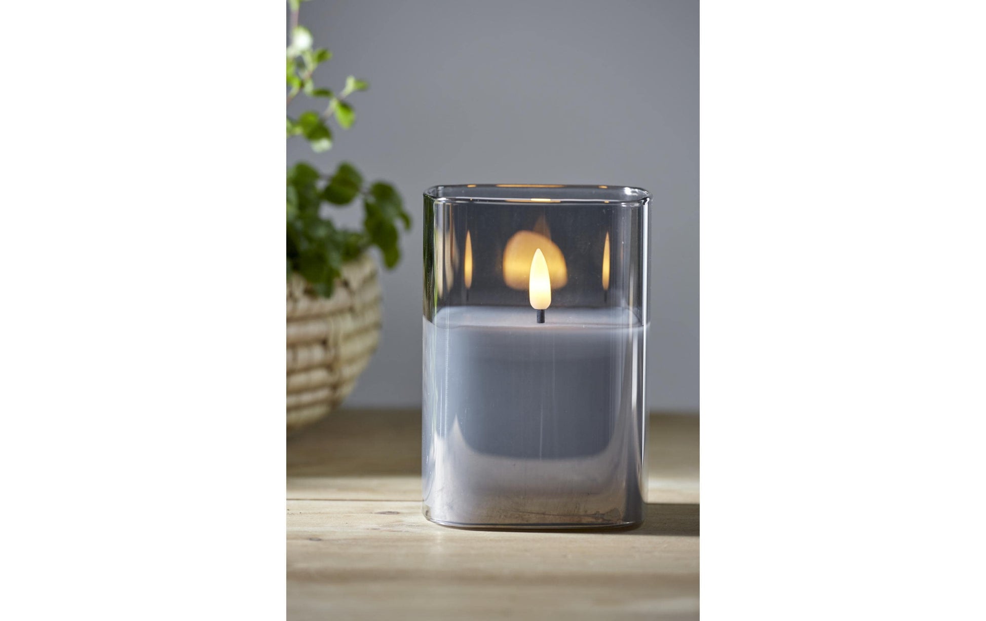 Star Trading LED-Säulenkerze – Ø 9 × 12,5 cm – Wachs & Glas, Schwarz
