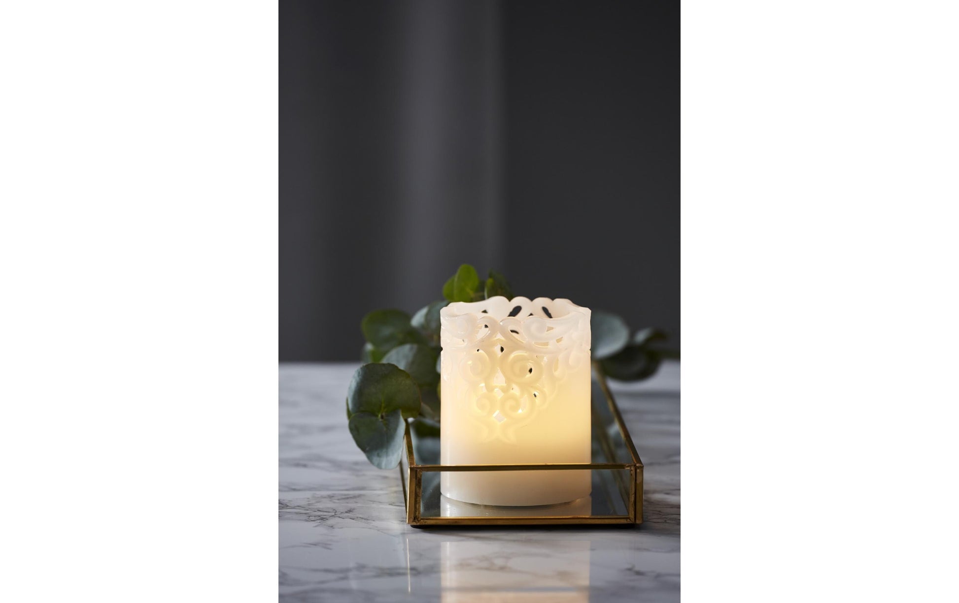 Star Trading LED-Kerze – Ø 8 × 10 cm – Wachs, Weiss, Timer