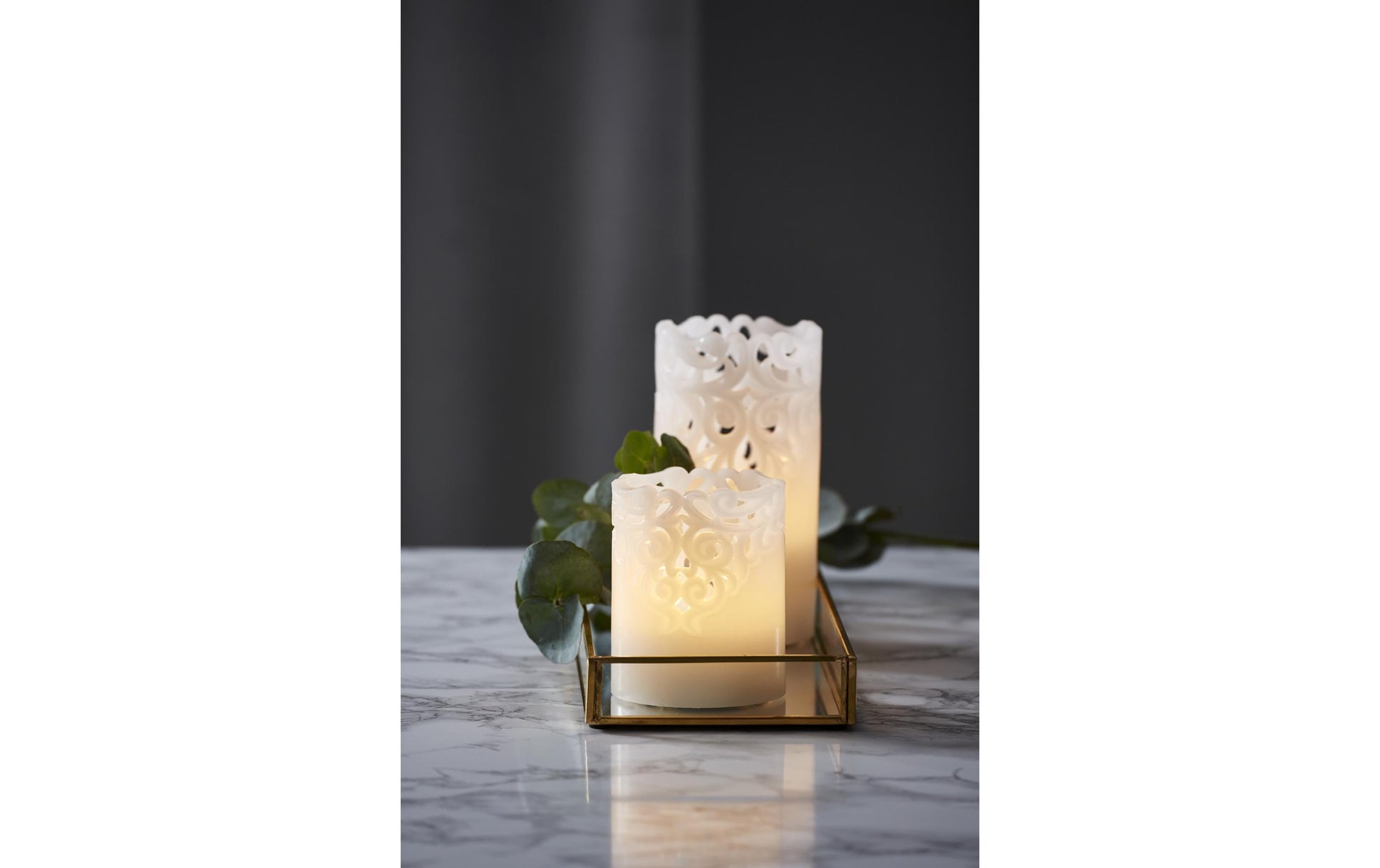 Star Trading LED-Kerze – Ø 8 × 15 cm – Wachs, Weiss