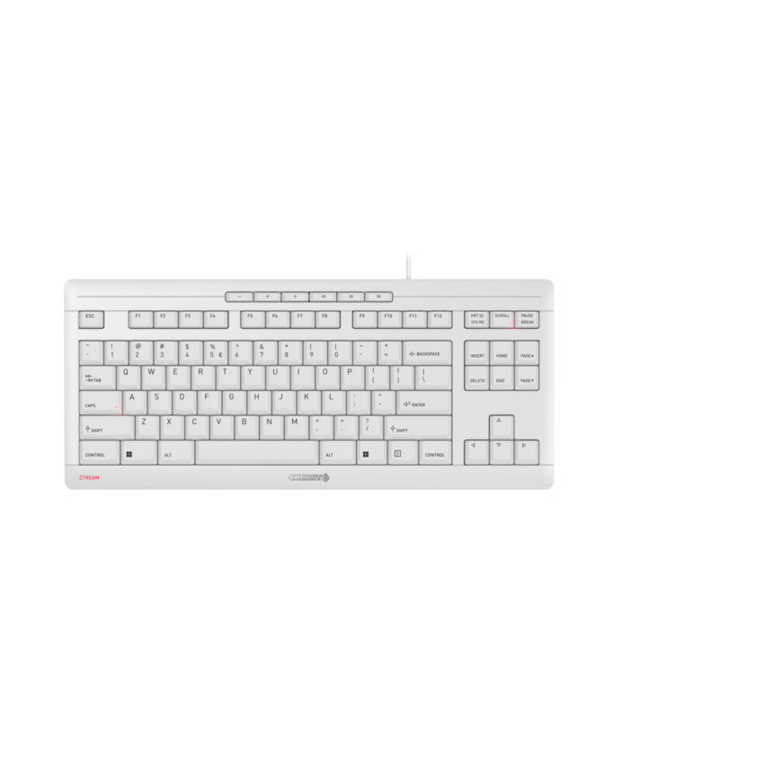 CHERRY Stream – Tastatur, kabelgebunden (USB), US-Layout (EN), TKL (ohne Ziffernblock), Scherenmechanik, ergonomisch